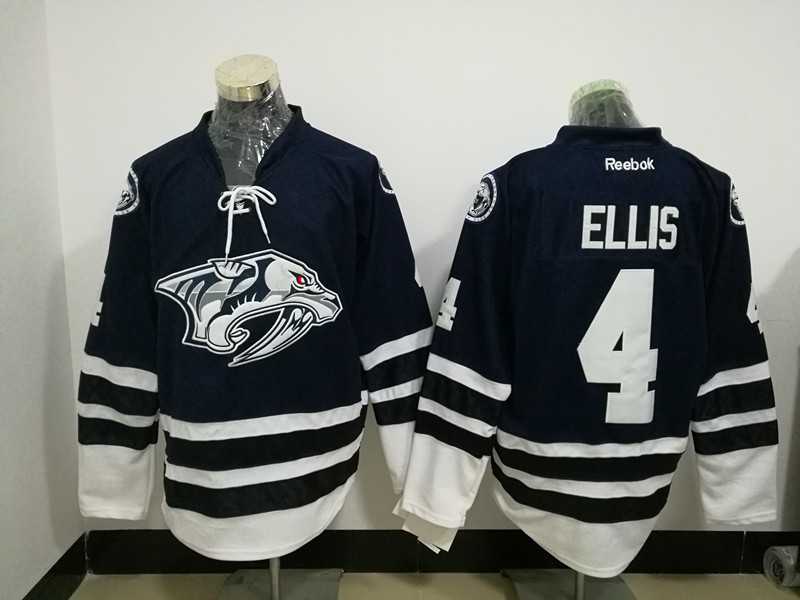 Nashville Predators #4 Ryan Ellis Navy Blue Stitched NHL Jersey
